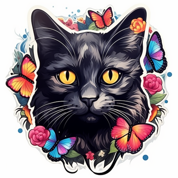 Black Cat Sticker Pack - Cute & Digital
