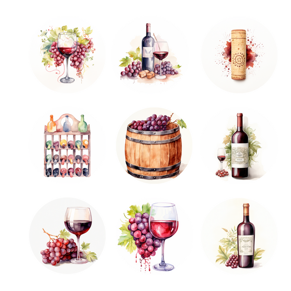Wine Clipart - Digital Download